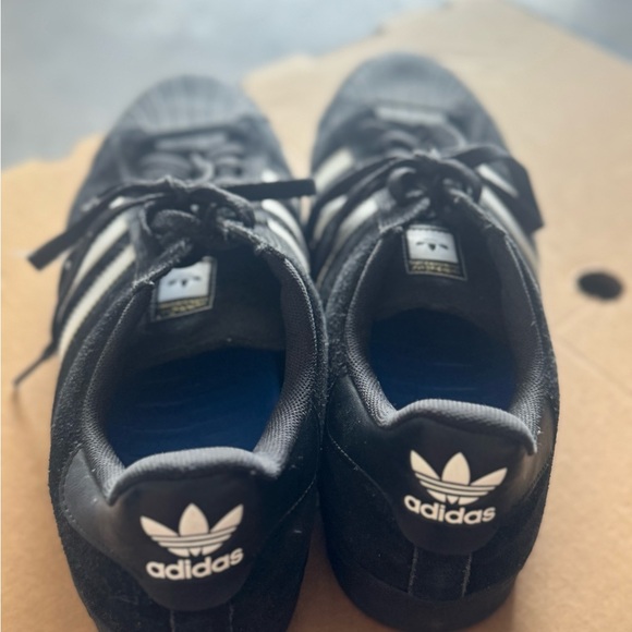 Adidas Men's Black Sneakers with White Stripes - Picture 3 of 4